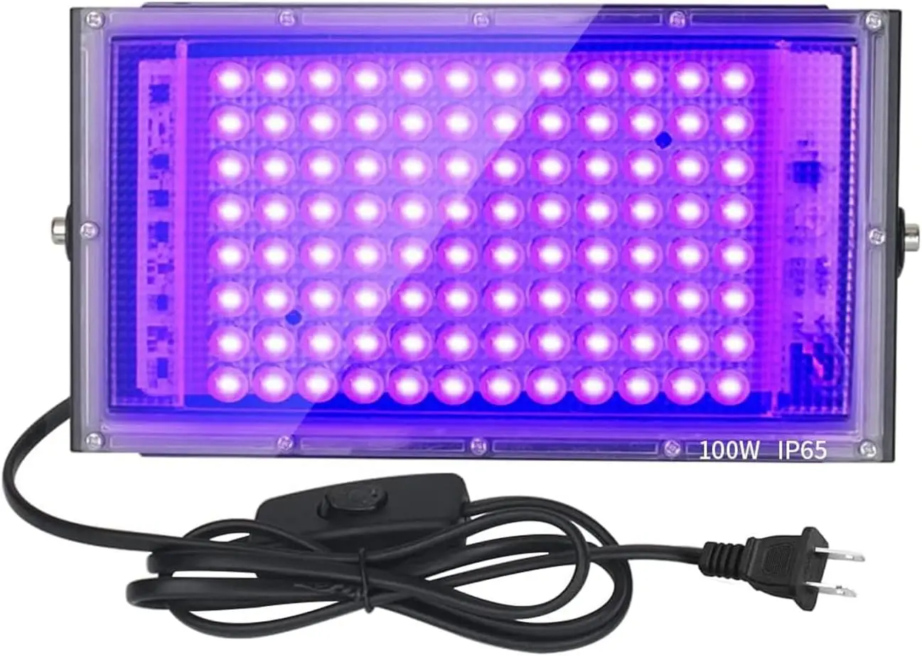 NEW395nm UV Halloween Floodlight 50W 100W LED Stage Blacklight Waterproof Disco PartyUv Purple Light Ultraviolet Lamp Backlight