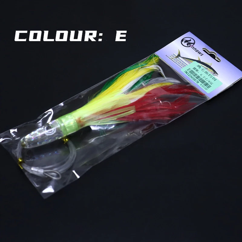 Sea Fishing Trolling Lure 6.5 inch Tuna Feathers