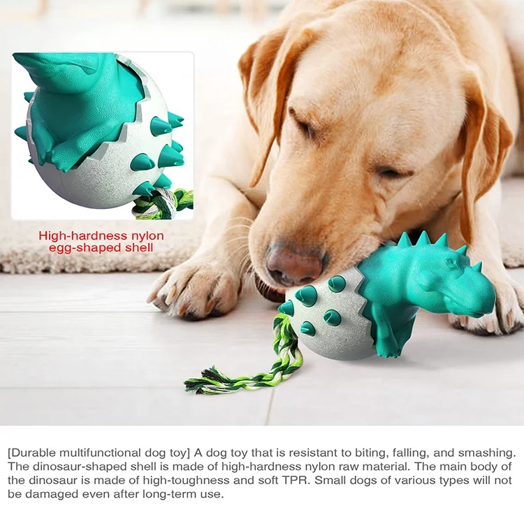Dinosaur egg pet toy toothbrush resistant silicone plastic dog chew toy
