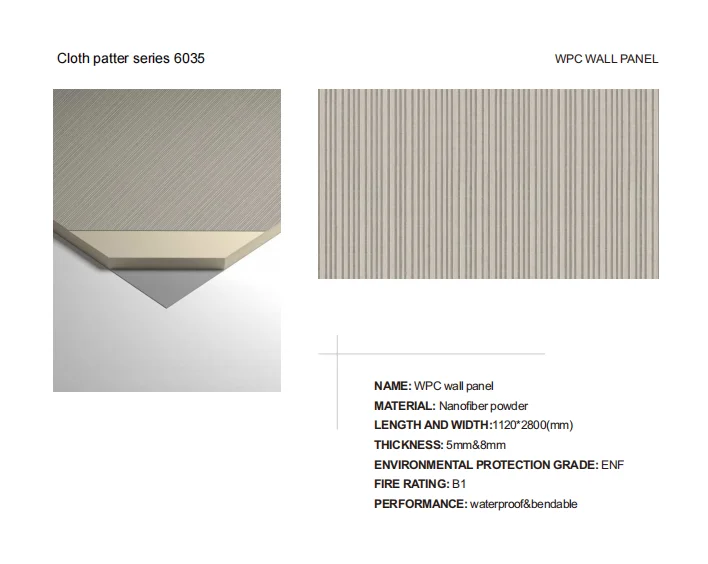 Cloth Patter Series WPC Wall Panel Nontoxic Waterproof New Material for Decoration
