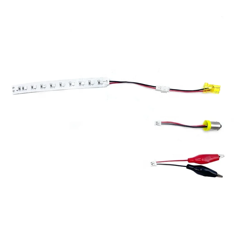 Cold White 4 inch 6.3V DC Pinball Bonus LED strip 10 SMD PCB with 194 #47 Clip connector