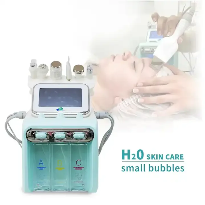 6 In 1 Vacuum Blackhead Remover Skin Rejuvenation Skin Scrubber Water Facial Oxygen Jet Small Bubble machine