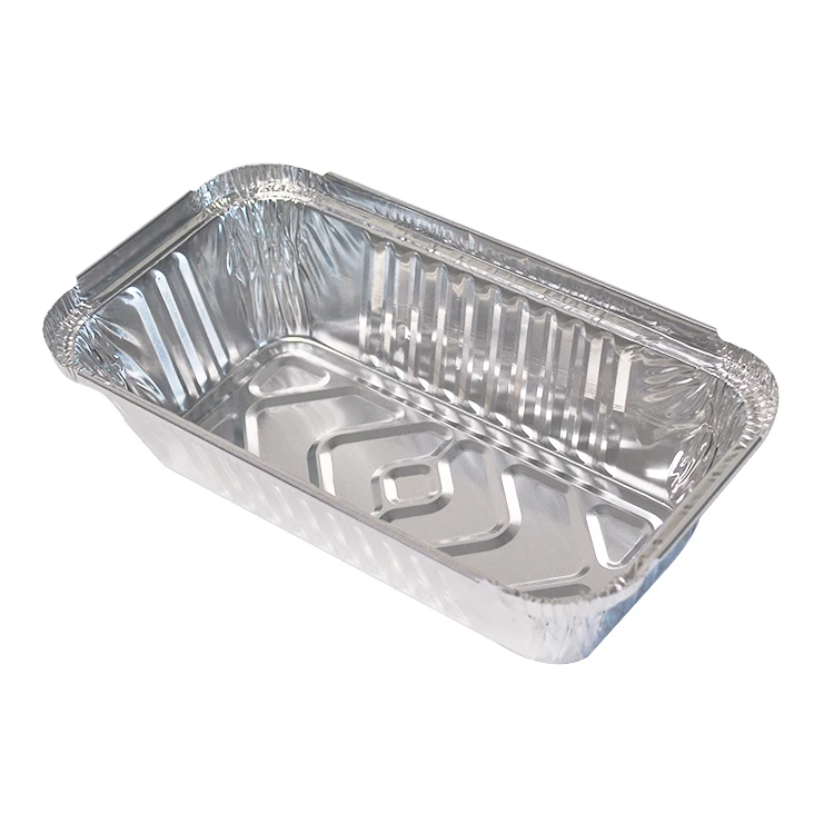 Food Grade 670ml 1.5lb No.6a Bakery Trays Disposable Takeaway Rectangle Aluminum Foil Container for