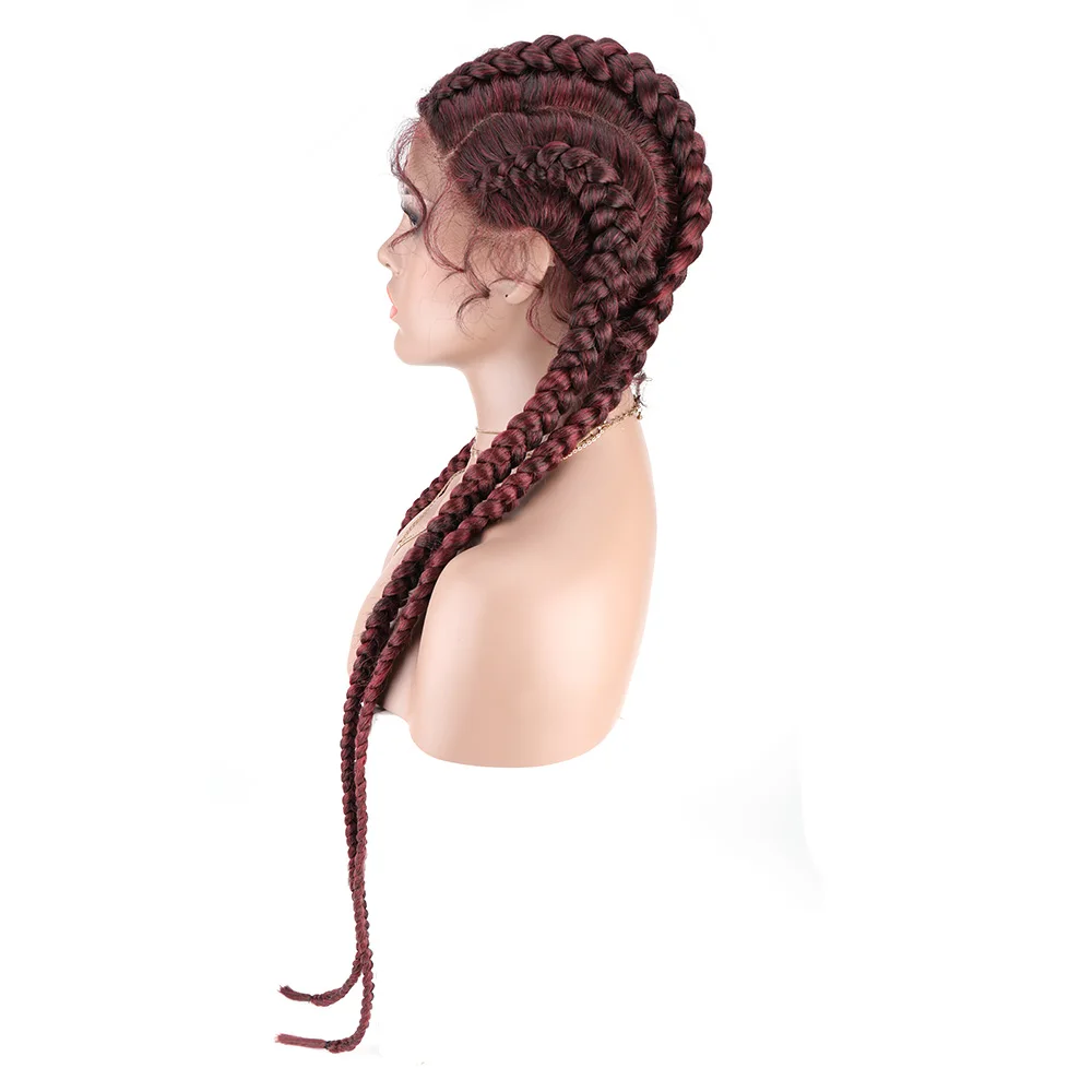 African Glueless Box Braids Wig Tresse Cornrow Aliexpress Hair For Synthetic Front Lace Braiding Wig Baby Hair For Black Women