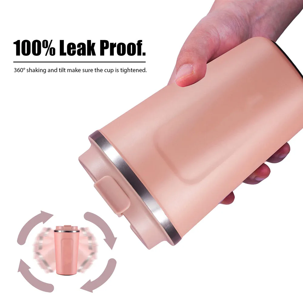 Custom Logo Sublimation Leak-Proof Travel Water Cup Handle Reusable Stainless Steel Coffee Mug For Drinkware