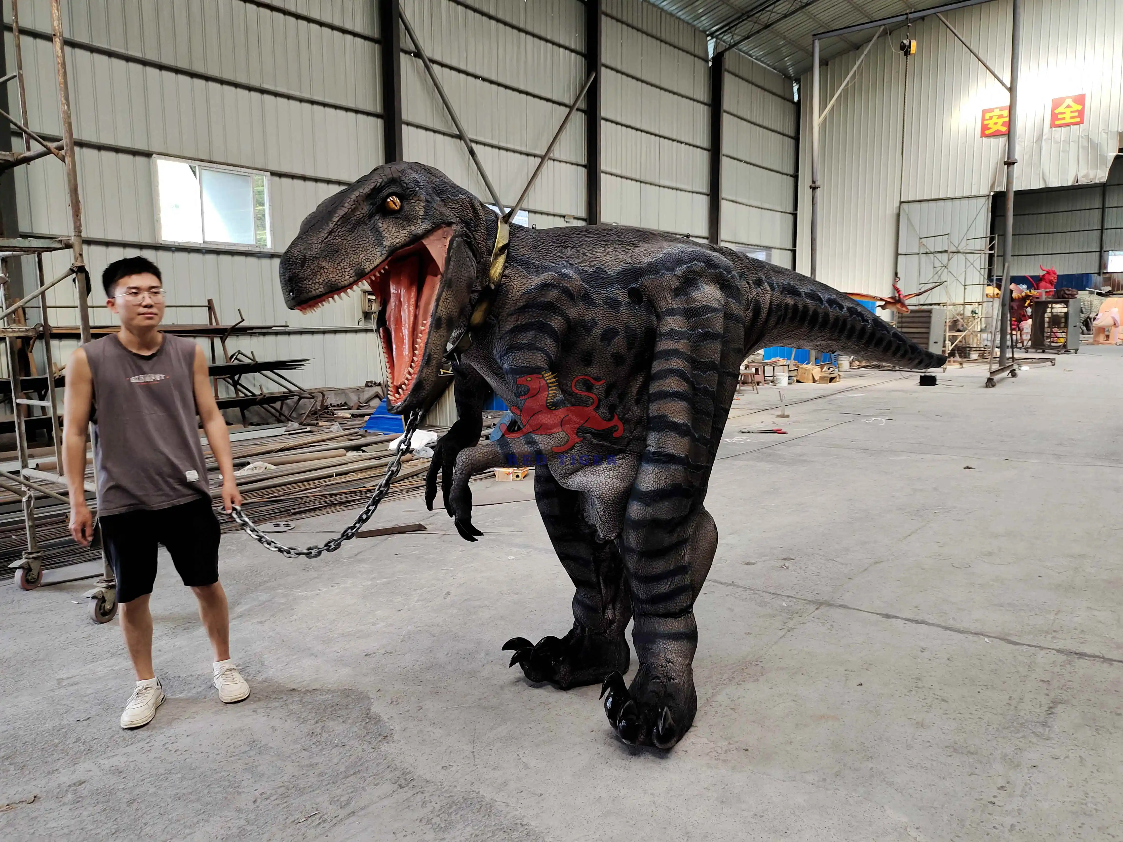 Hidden Legs High Quality Realistic Walking Velociraptor Dinosaur Costume
