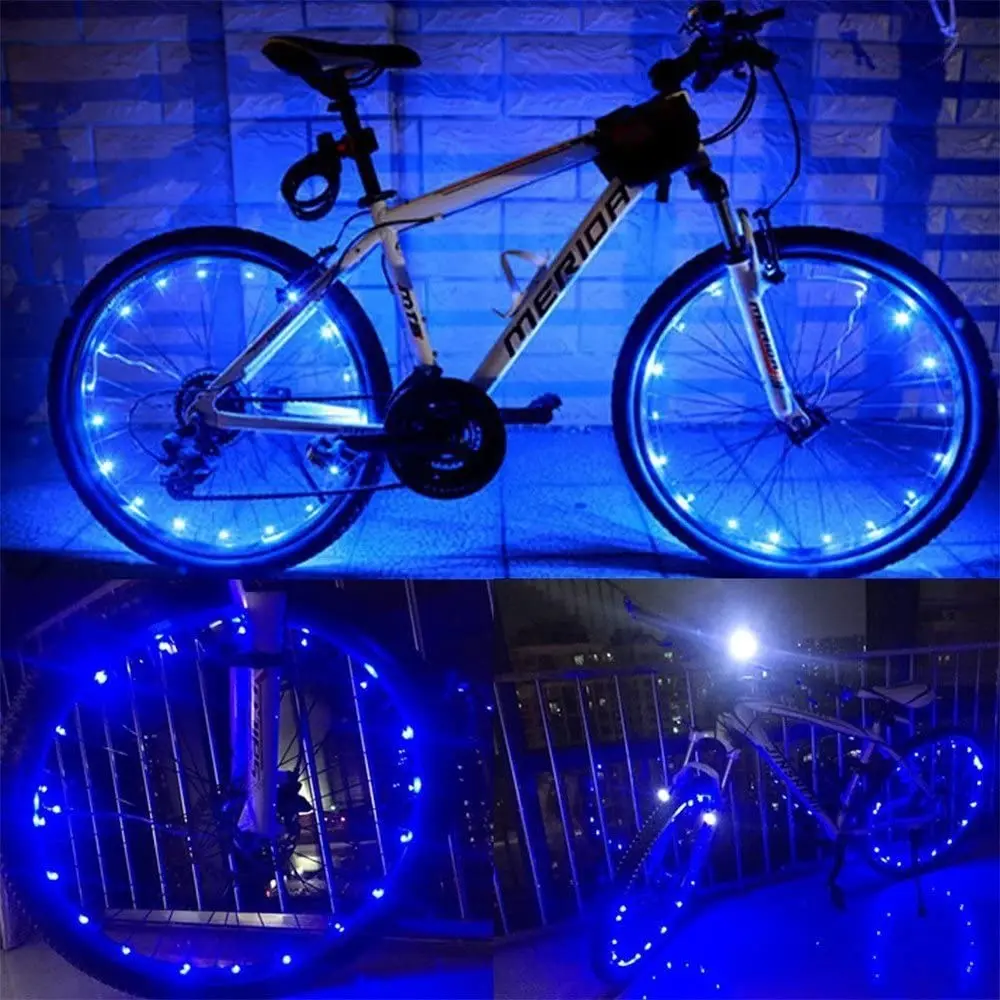 Cycling Spoke Bike Lighting Safety Warning Lights Accessories 2m 20 Led Bicycle Wheel Light