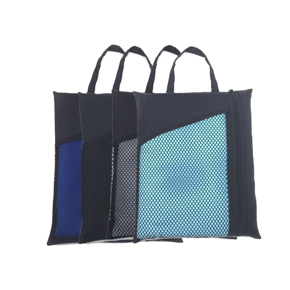 Custom printed washable non-slip soft absorbent microfiber sport towel with bag