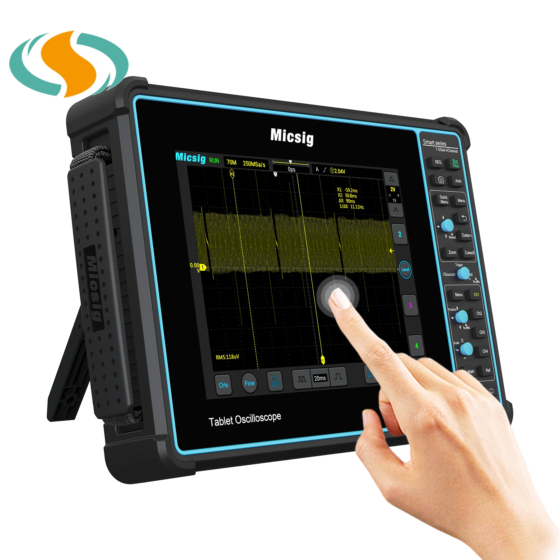 Professional high-quality general-purpose type 2/4 channels car oscilloscope