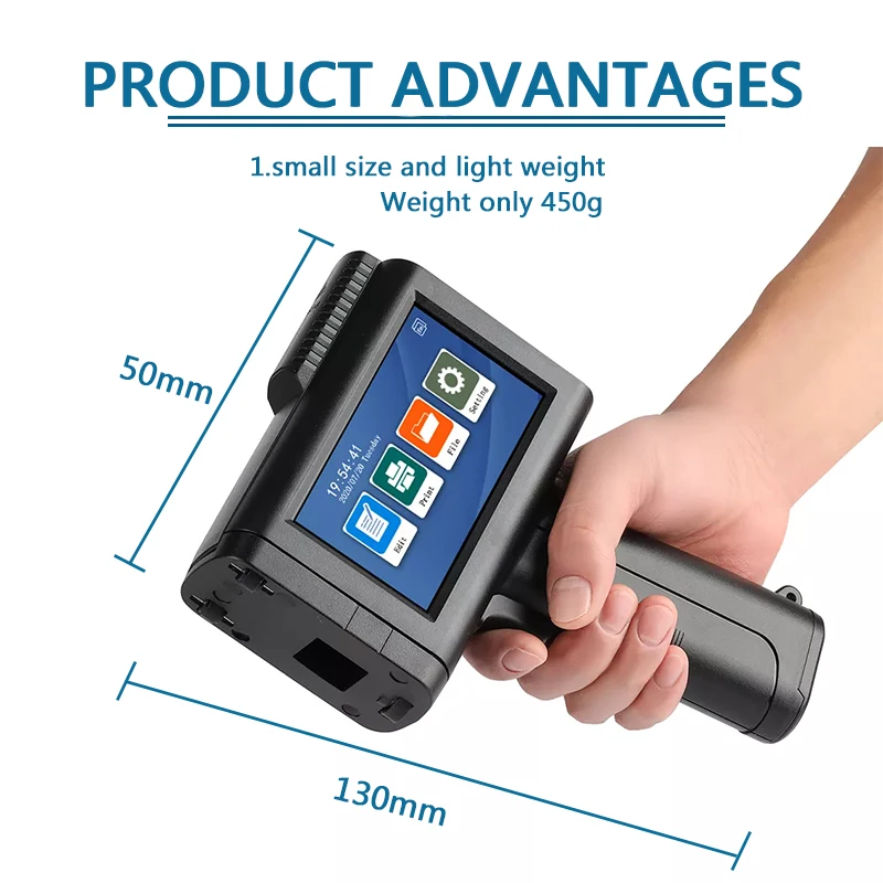Handheld Inkjet Printer Expiry Date Coding QR Code Barcode Logo Hand Printer Portable Handheld Thermal Inkjet Printer