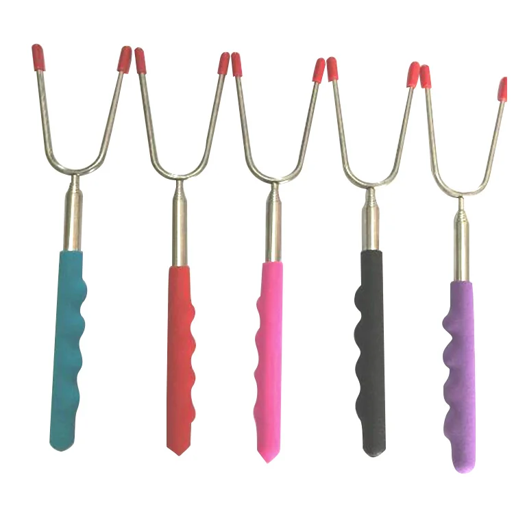 Preferential Price Convenient 304 Stainless Steel Scalable Telescoping Roasting Barbecue Fork Sticks