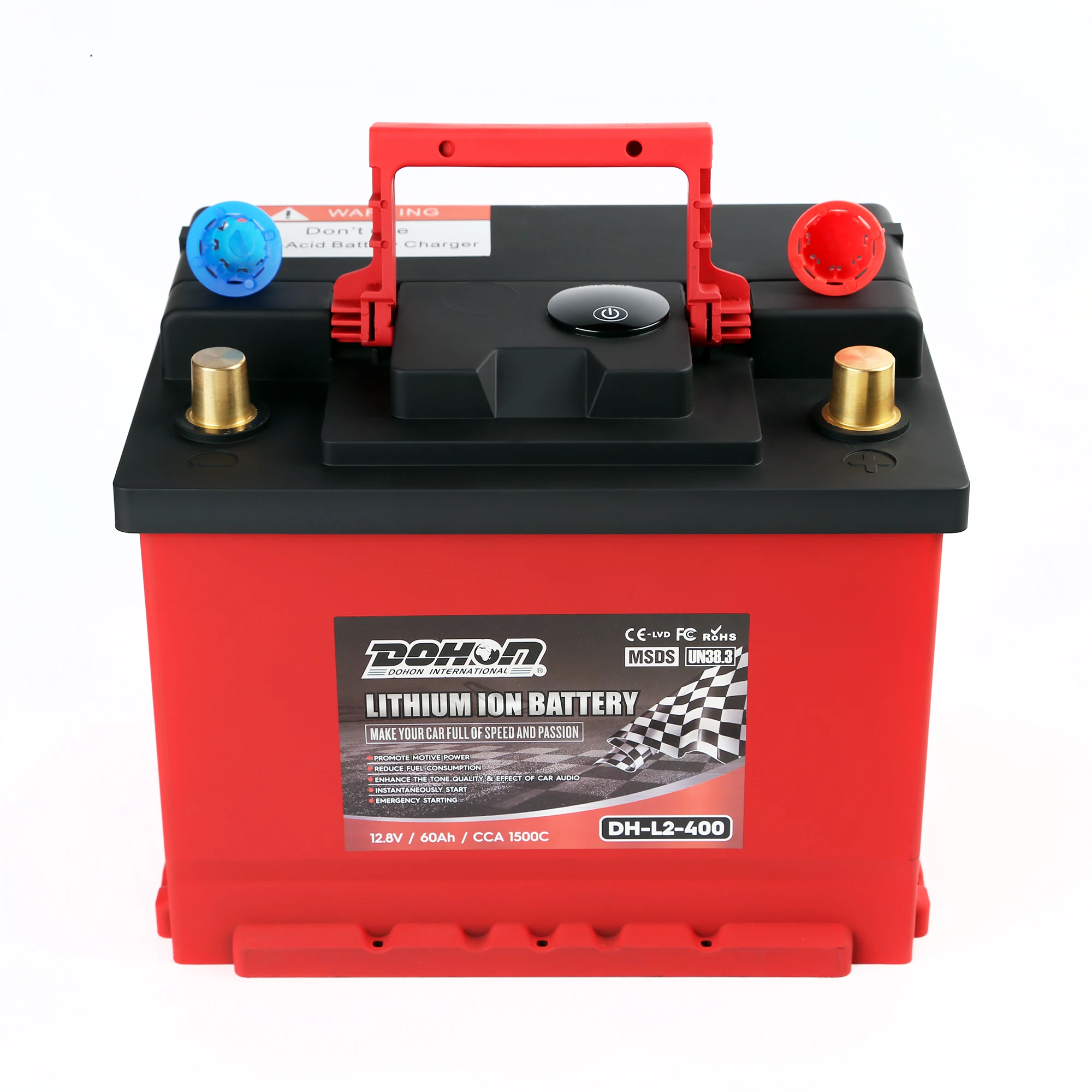 L2-400 DIN type 12V 24V 100Ah Bms Lifepo4 Solar Phosphate Battery for European car lithium battery for racing car