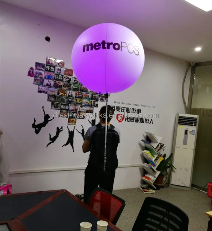 Color changing LED inflatable backpack balloon, led balloon backpack, lighting backpack balloon for advertising