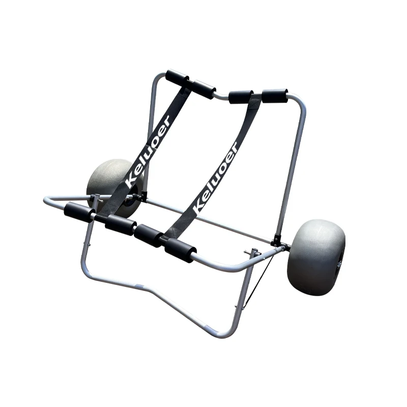 Kayak Cart with Inflatable Beach Sand Canoe Adjustable Kayak Cart Portable Aluminum Kayak Trolley