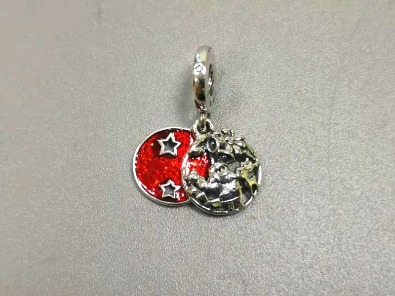 Factory Wholesale S925 Sterling Silver Bracelet Charm Christmas Love Peaceful Happy Santa Claus Charm