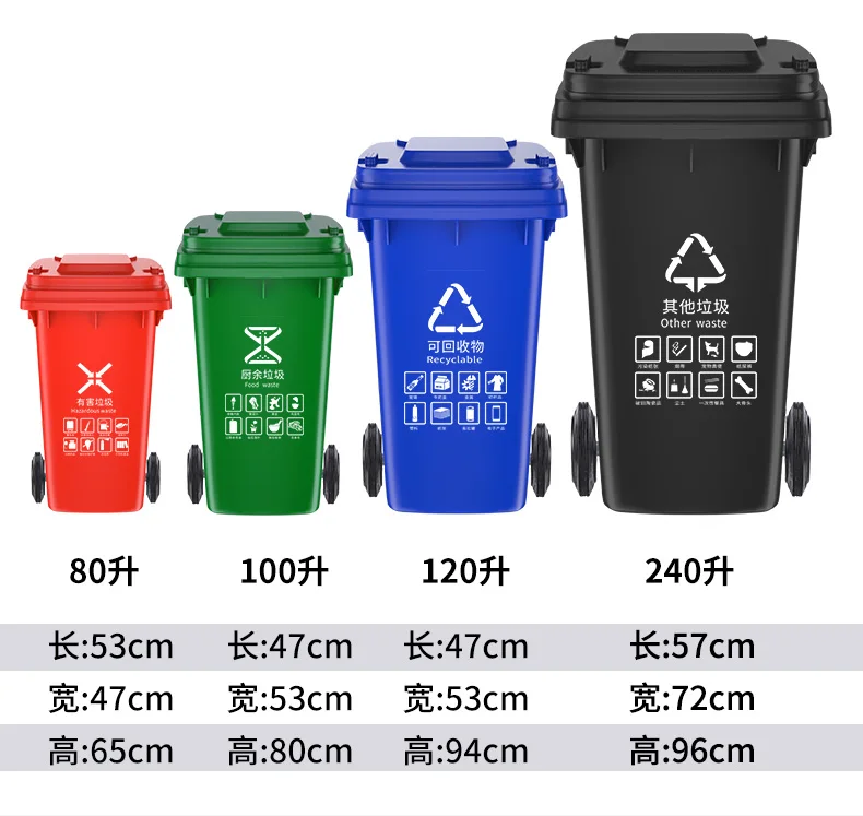 120L 240L plastic dustbin trash bin garbage can waste container injection molding machine