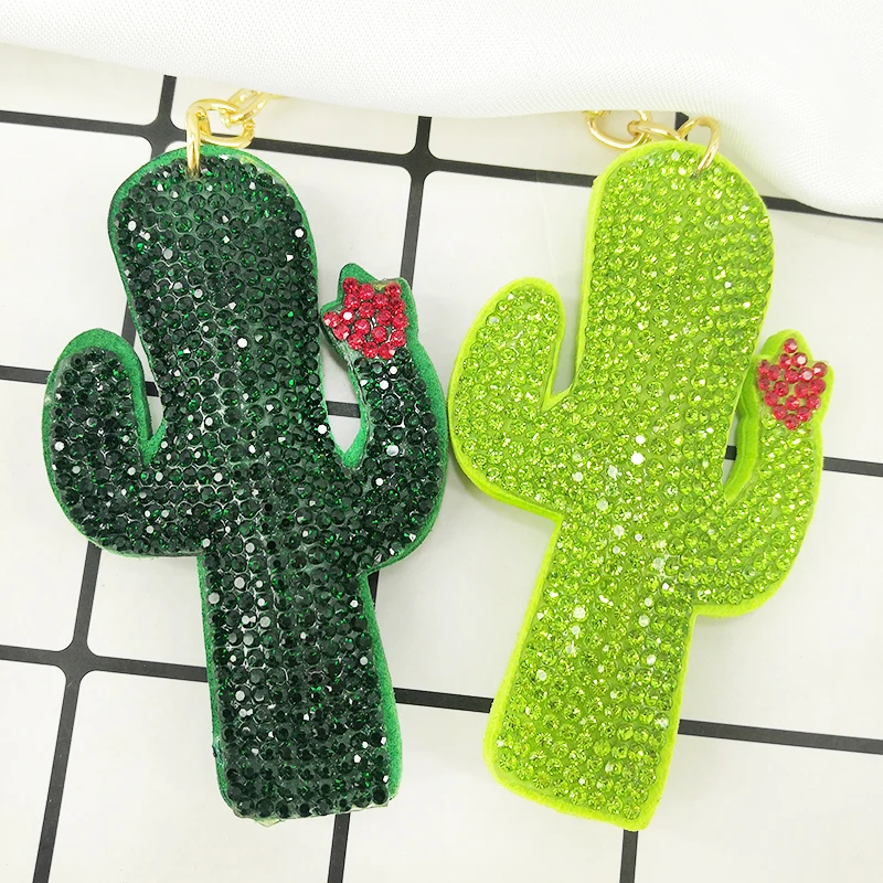 Trend Foreign Trade Korea Velvet Hot Cactus Keychain Pendant DIY Plant Tassel Bag Accessories