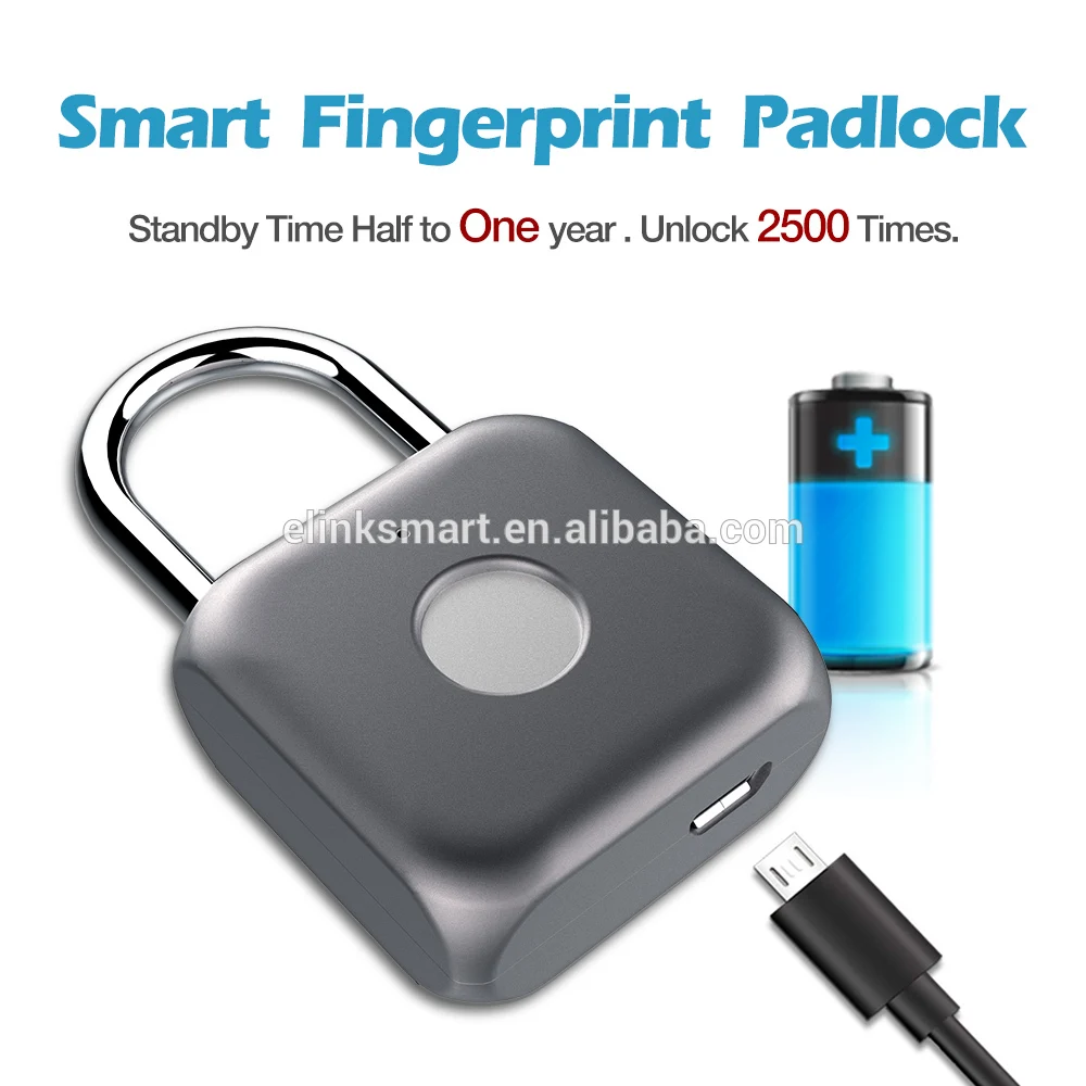 electronic timer padlock fingerprint smart lock door elinksmart P8