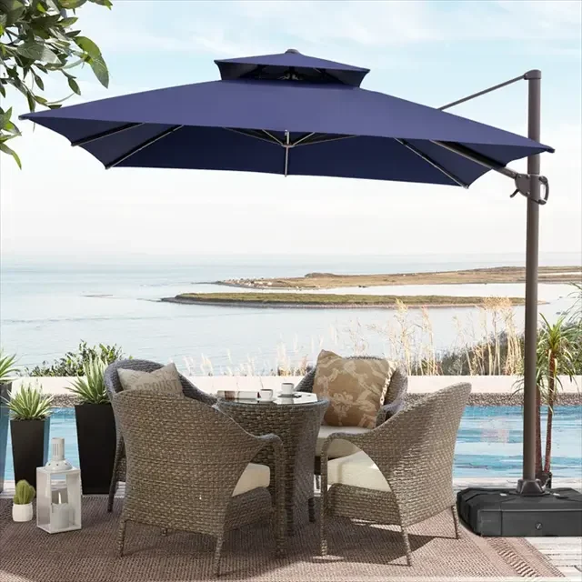 Luxury hot sale fashion sun waterproof fabric high quality patio garden outdoor umbrella