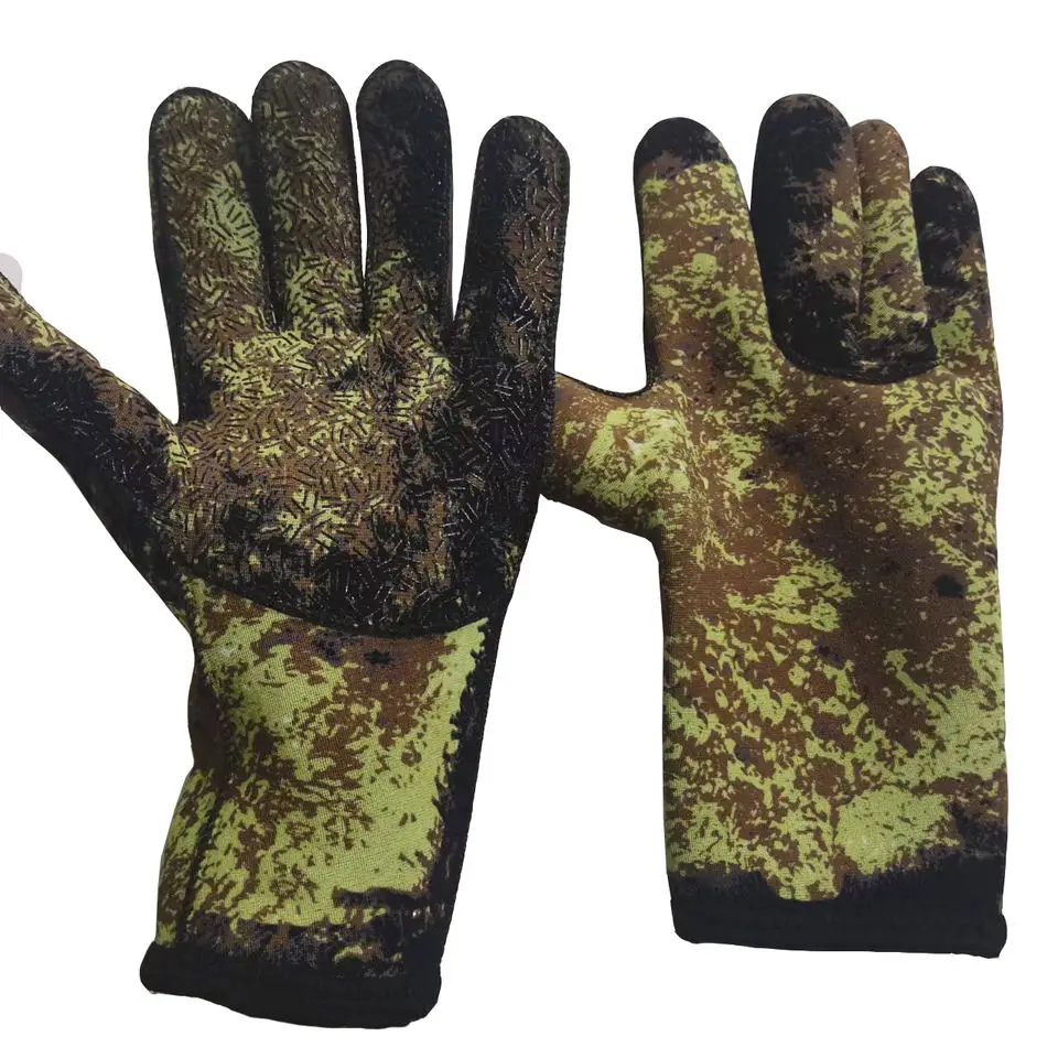 Neoprene Gloves,Camo Wetsuit Gloves Scuba Diving Gloves Warm Anti-Slip Puncture Resistant
