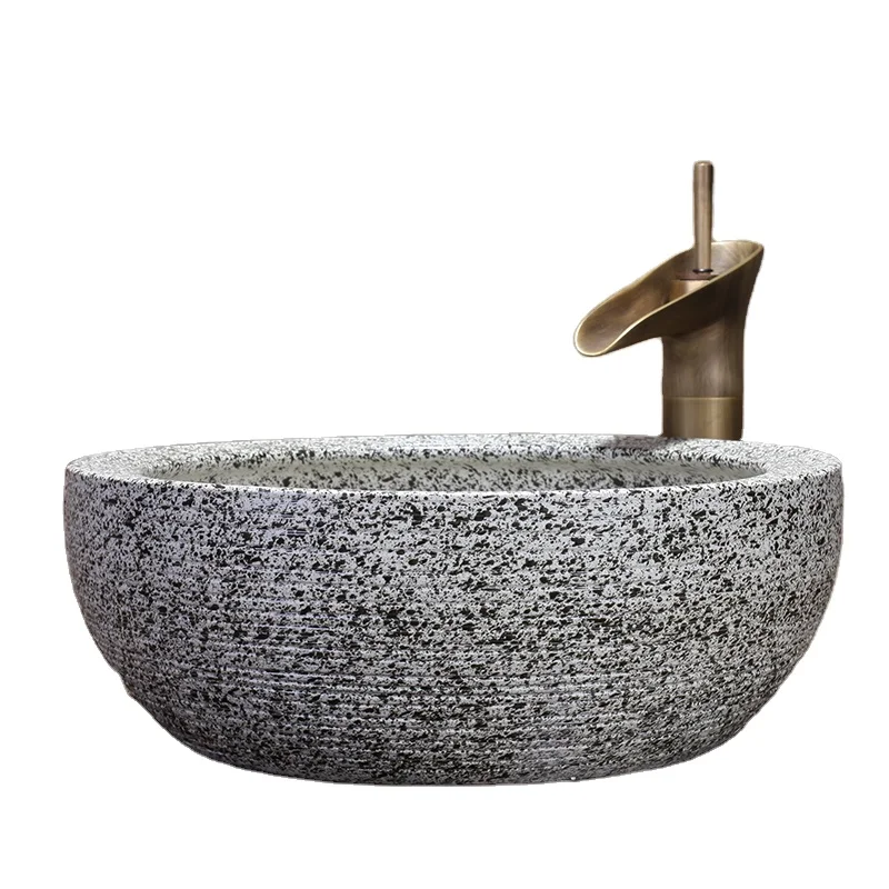 Marble Marbles sink round shape Ceramic Washing bathroom basin Desk Controlled Automatic Water hotel sinks porcelain