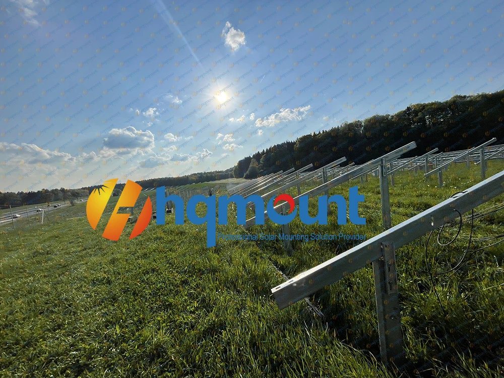 Large Scale Solar Panel Power Plant Mount Steel Structure Ramming Pile Ground Mounting System for PV panels
