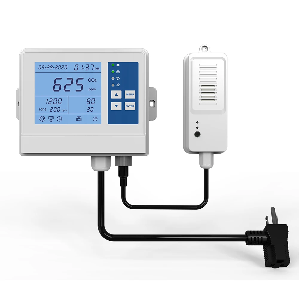 В-солнечных теплицах, диоксид углерода, монитор co2 с пультом дистанционного управления вентилятором, контроллер co2