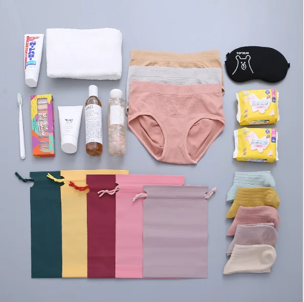 Custom Promotional custom printing frosted matte PVC/EVA drawstring clothes/cosmetic bags