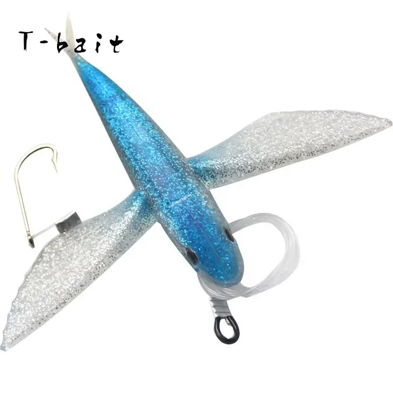 Deep sea trolling baits for fishing tuna marlin mackerel soft plastic flying fish