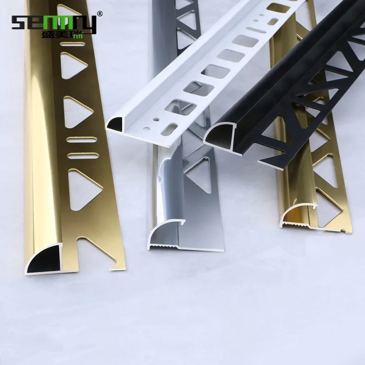 Drop shipping Aluminum Gold Tile Trim factory whosale price aluminium decorative strips corner ceramic tile trim