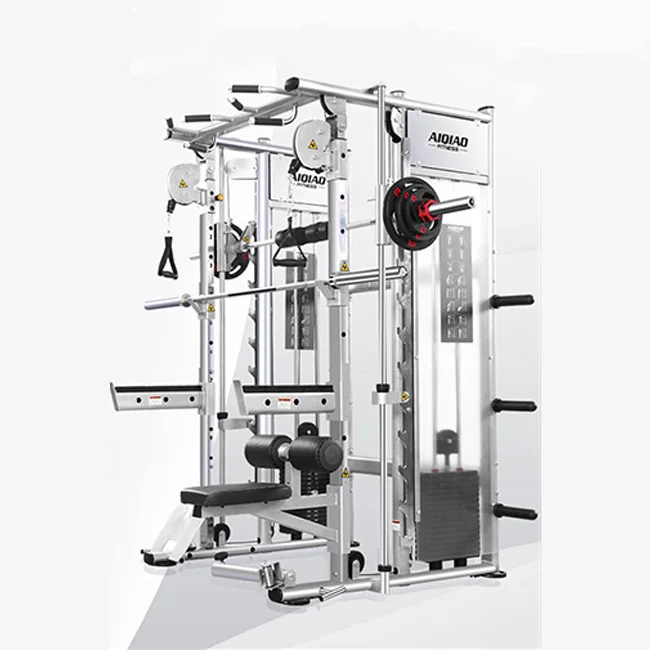 Commercial Fitness Functional Trainer Gym Equipment Cable Crossover Power Squat Rack Multi Functional Smith Machine