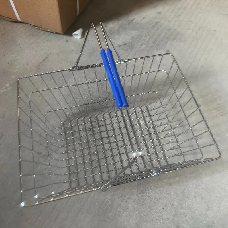 chromed 24 L Shopping Basket handle basket