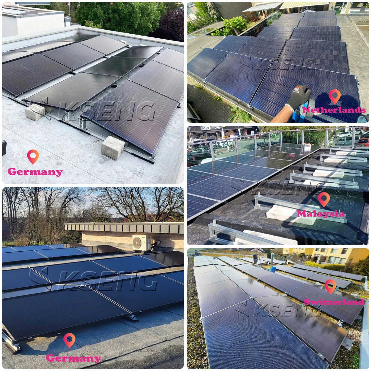 Solar Ballasted Roof Mounting Systems Roof Solar Mounting System Aluminum Solar Mounting System For Flat Roof