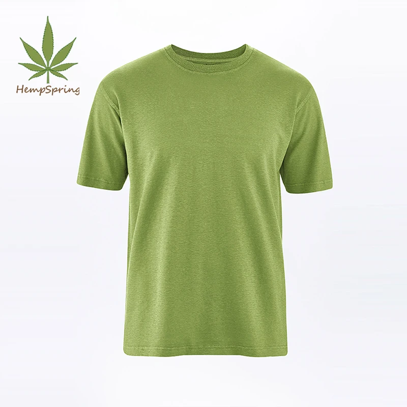 HempSpring, простая футболка с круглым вырезом из конопляного органического хлопка, летняя мужская футболка с коротким рукавом из конопли