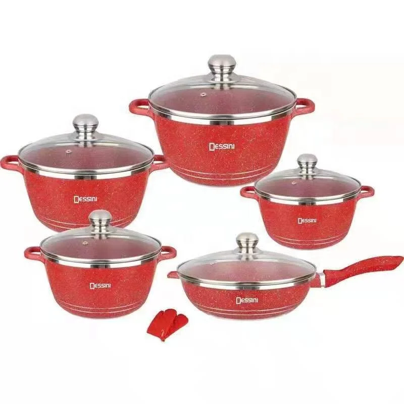 Wholesale high quality family kitchen custom cooking non stick enamel cast iron cookware set