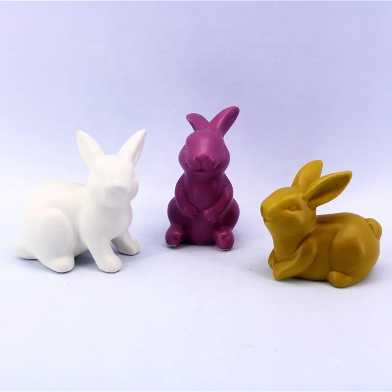 2020 Hot Sale Home Decoration Ceramic Garden Rabbit Decor Easter Rabbit Decorative