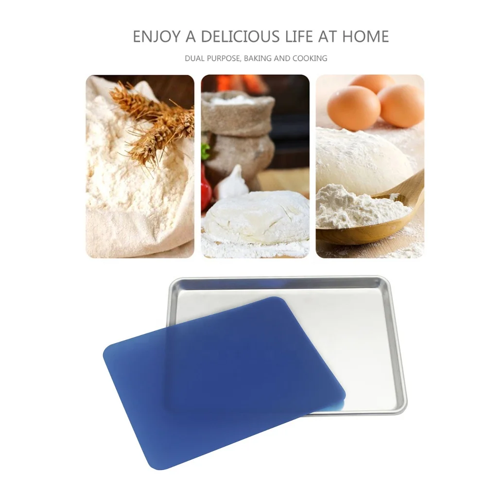 Квадратная форма для выпечки из нержавеющей стали с силиконовым ковриком металлический поднос