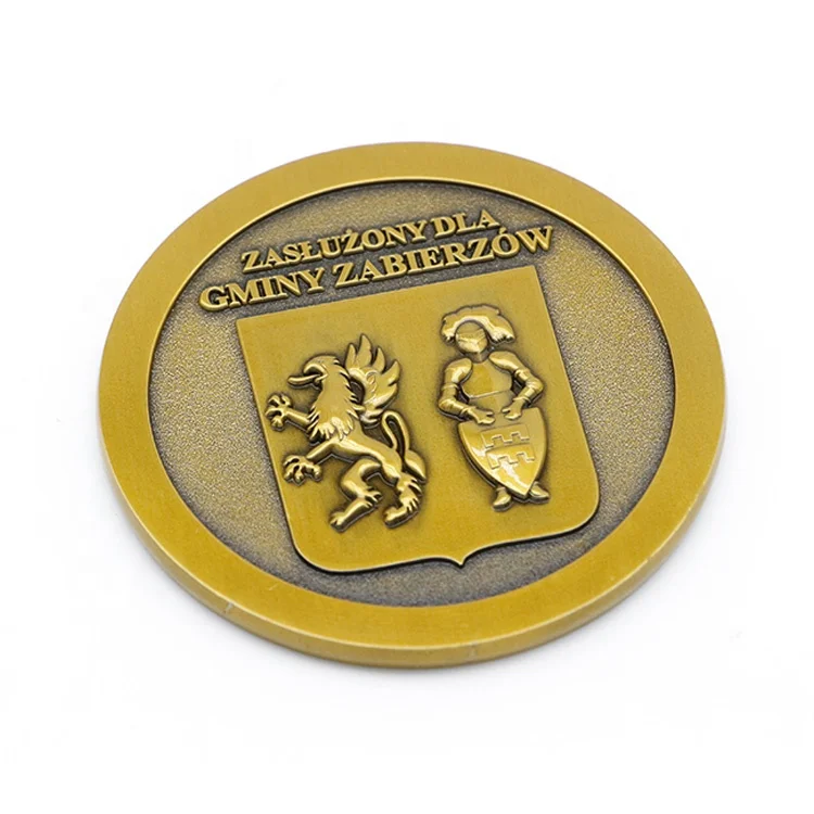 Custom Metal Antique Gold Challenge Brass Coin Black Custom Logo Old Metal Stamping Ancient Greek Challenge Coin