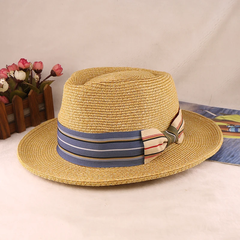 Оптовая продажа летняя мужская соломенная шляпа с солнцезащитным козырьком