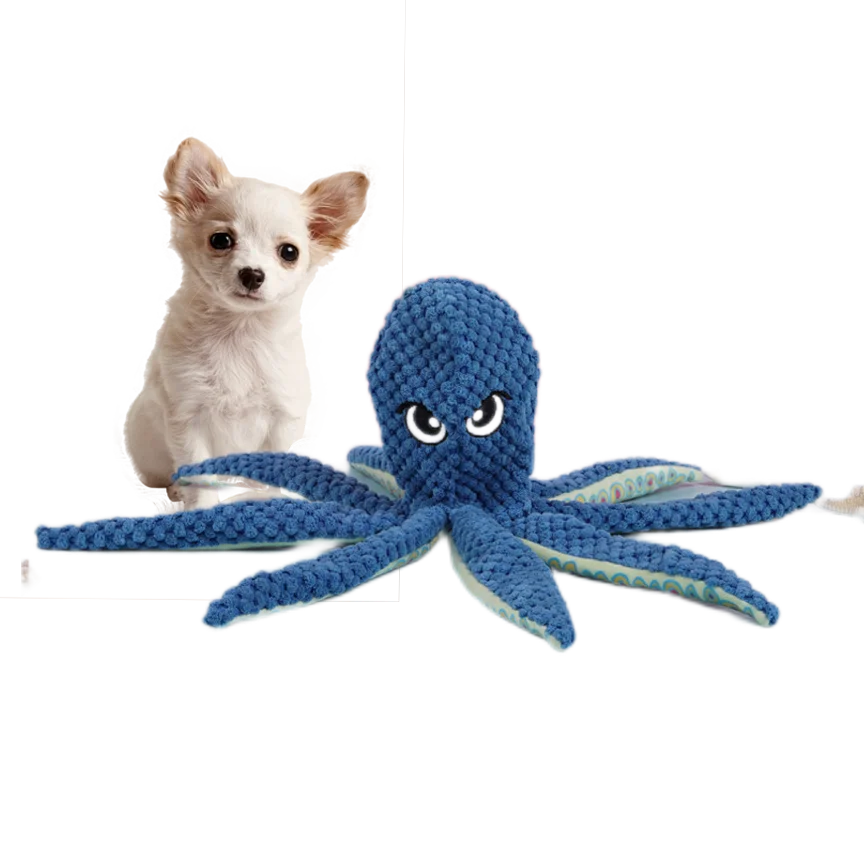 Hot Sale  Octopus Sqeaker Plush Dog toy Ring pet plush cat toy soft Puppy Squeaky Pet anti-chewing