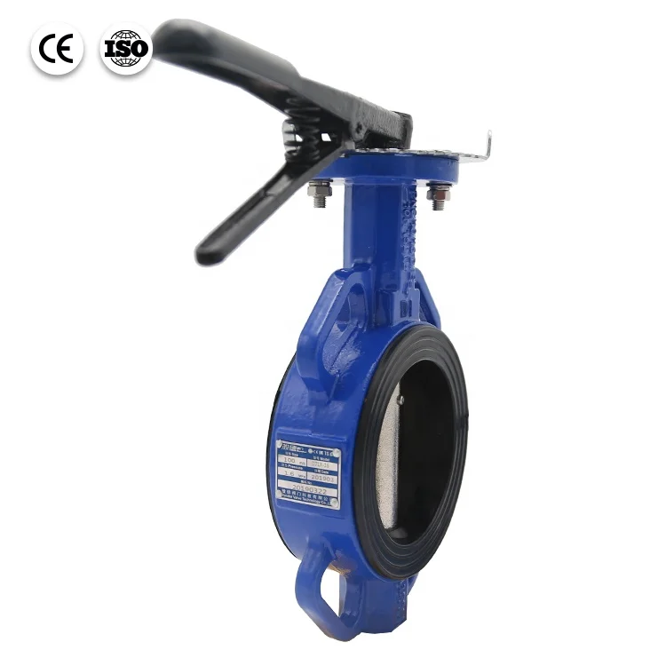 Bundor 2 4 6 8 inch PN10 16 two way handle wafer butterfly valve