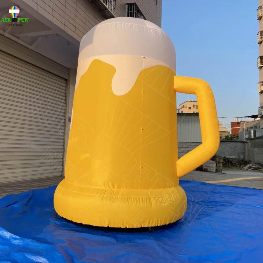 AIRFUN пользовательские надувные изображения гигантские стеклянные пивные кружки для рекламы