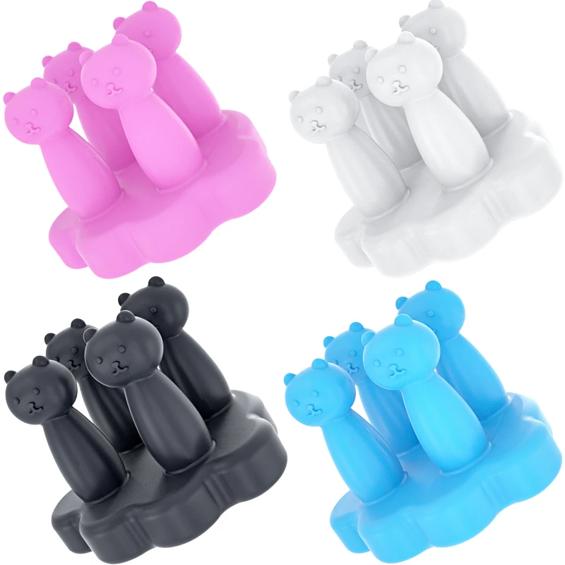 Silicone Toothbrush Holders - Multi-Function Hook Waterproof Self Adhesive Wall Mounted Single Hook for Hanging Key