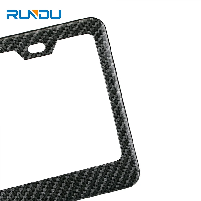 American US Standard Auto Car Truck 2pcs Carbon Fiber License Plate Frame Cover