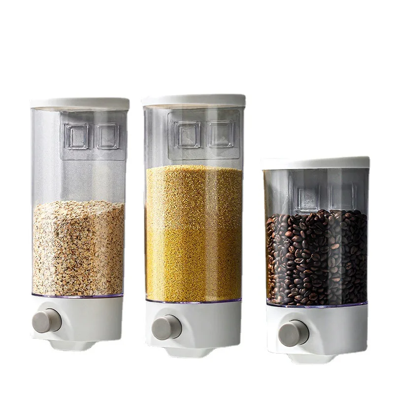 Wall Mounted Plastic Cereals Dispenser Automatic Rice Dispenser Dry Food Dispenser