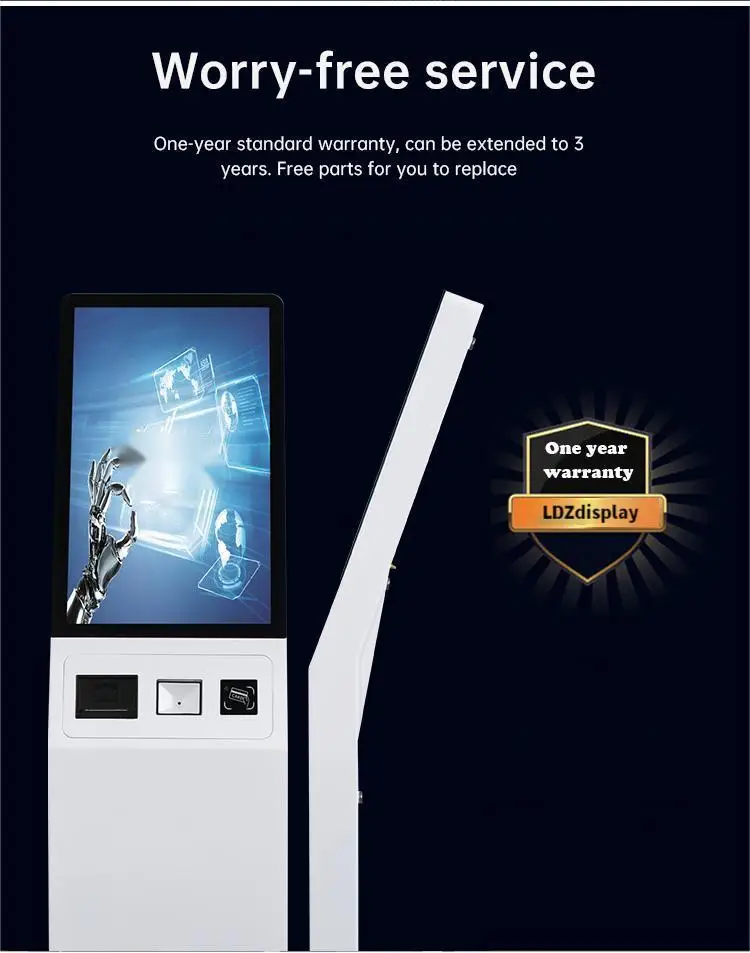Self Service Payment Machine Kiosk 21.5 Inch Touch Screen Ticket Vending Outdoor Information Kiosk
