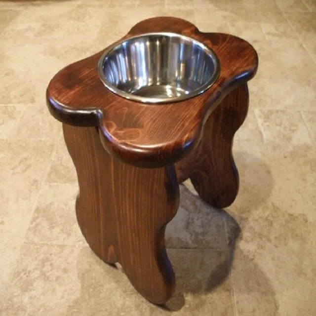  Comfortable Premium Raised Wooed Pet Feeder for Cat and Dog Bowls at best rate