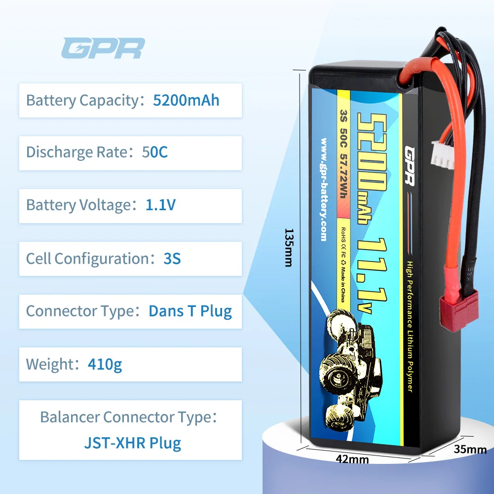 OEM 5200mAh  2S  60C 7.4V lipo battery with Deans/T plug