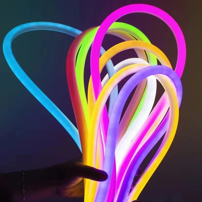 round flat 220v 360 degree round flex led neon strip light ip67 waterproof outdoor lighting