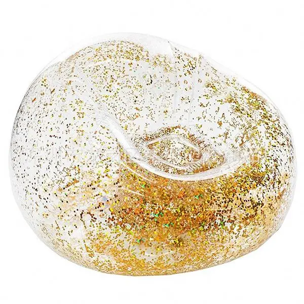 Прозрачный дизайн, встроенные блестки, модный стиль, блестящий надувной диван